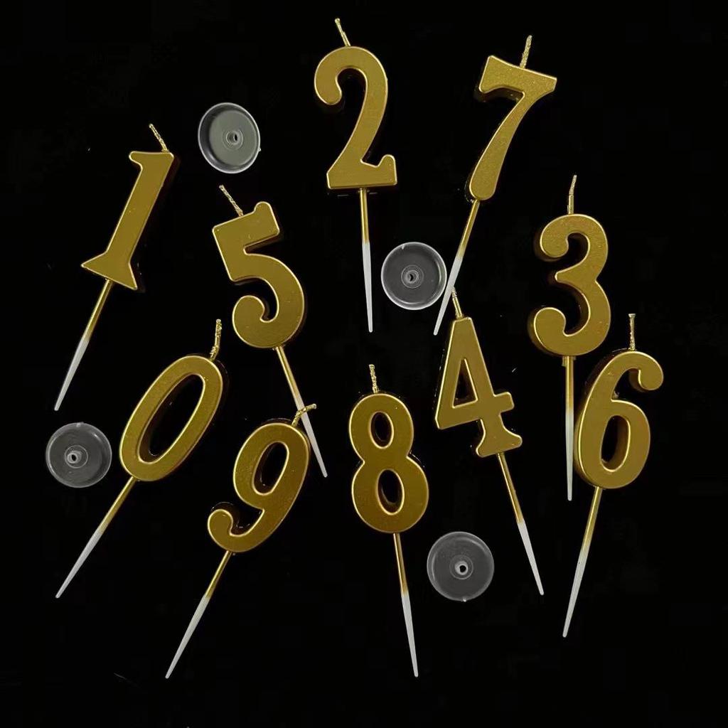 Gold Long Number Birthday Cake Candles - Boxed for Children's First Birthday