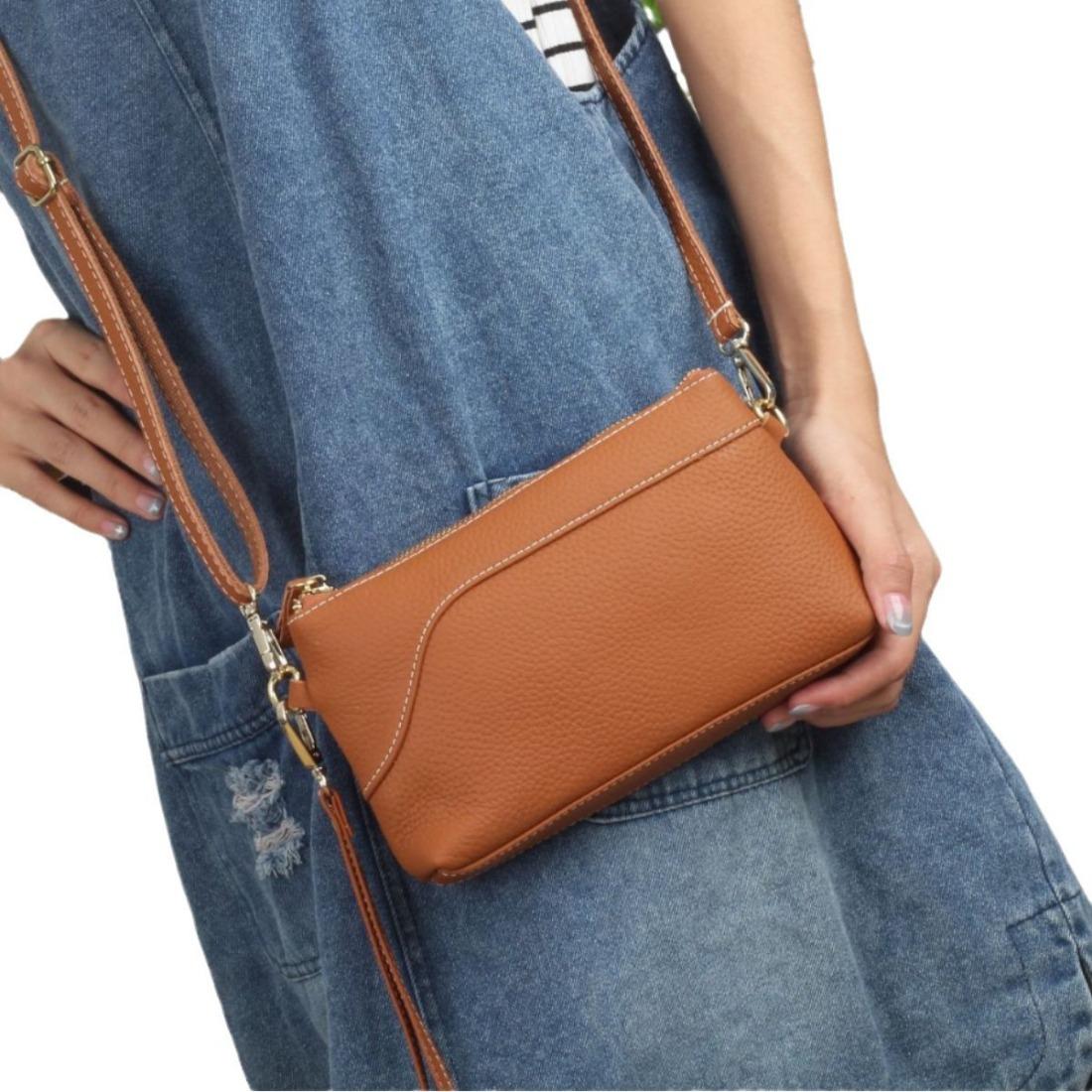 

Женская сумка из коровьей кожи с крупным узором личи, сумка через плечо, практичная сумка через плечо, одинарная сумка хаки