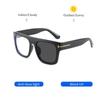 Photochromic Reading Glasses Oversized Square Leopard Print Women Eyeglasses Anti Blue Light Big Frame Computer Eyewear