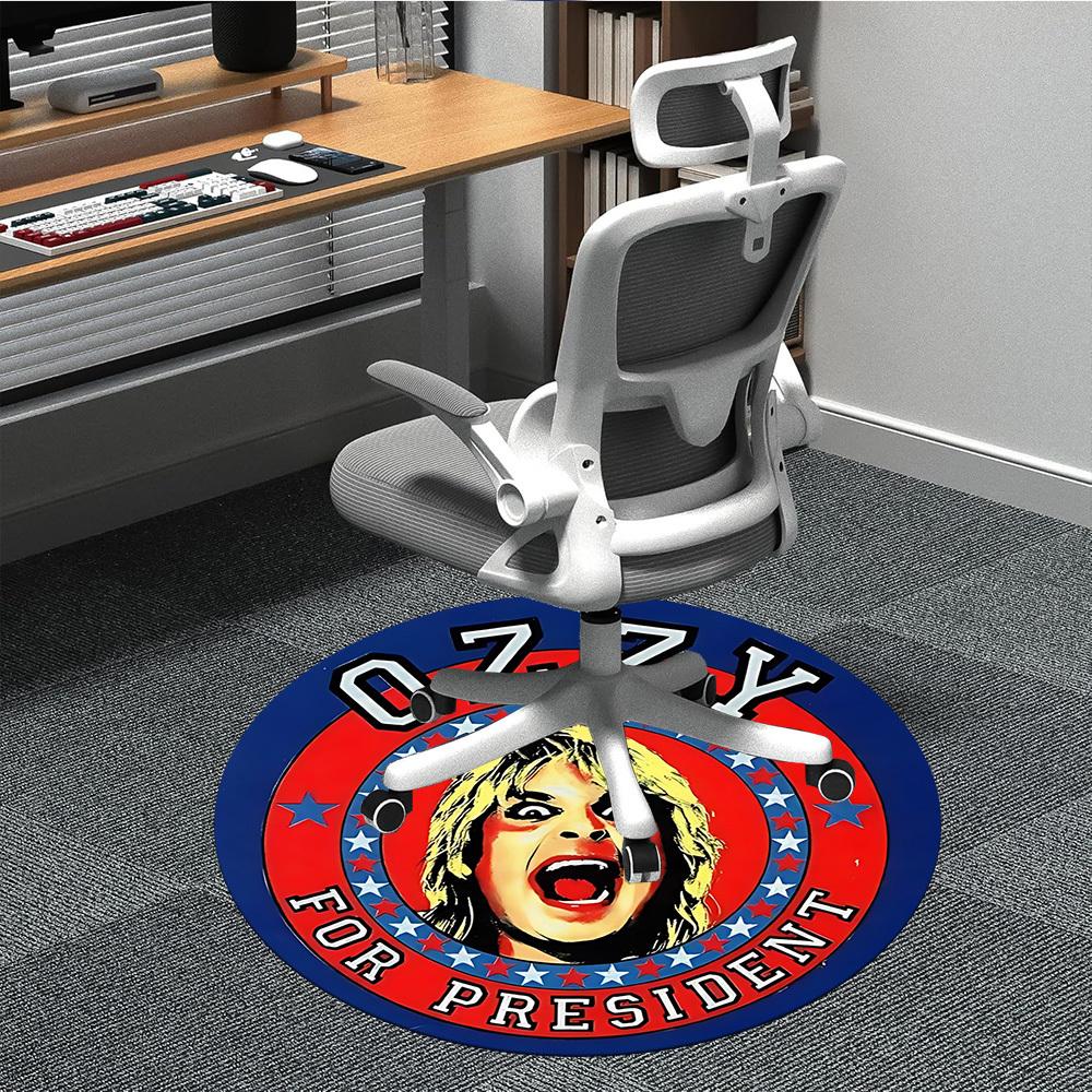 

1pc Ozzy OsbourneChair Carpet for Office, Non-slip, Soft and Durable Office Rug for Interior Decoration, Perfect for Office yy250925183 80cm by 80cm