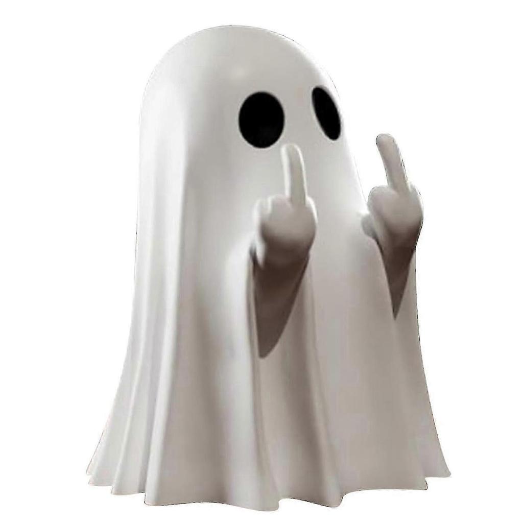 Ghost MiddleFinger Statue Halloween Ghost Statue Props Home Tabletop Decoration 25-26s