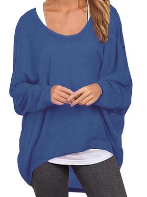 Women Batwing Long Sleeve Hooded Casual Loose Tops Plus Size