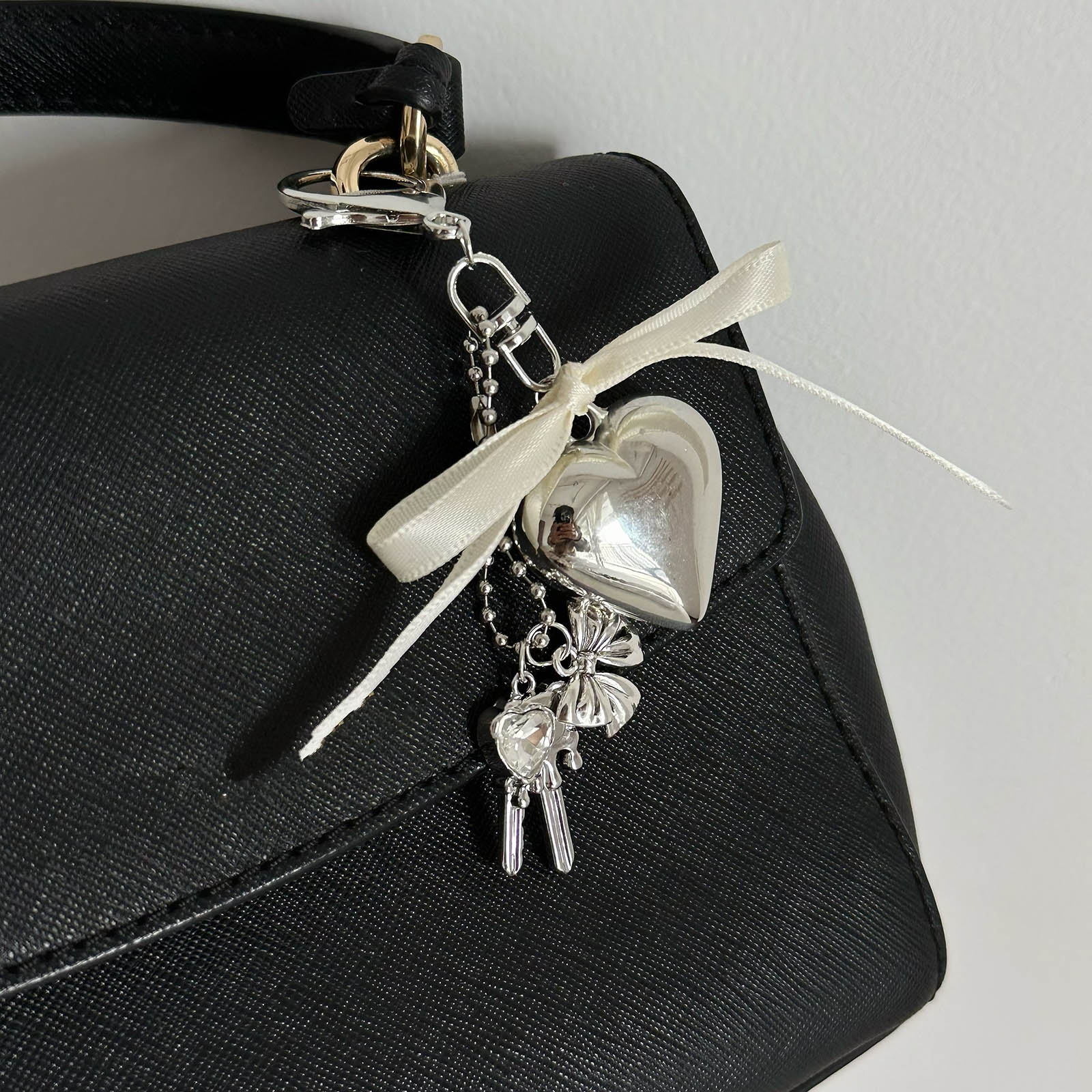 Большой брелок в форме сердца с бантом — фото 5