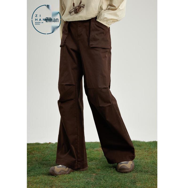 Zihan Women s Retro High-Waist Cargo Pants XL