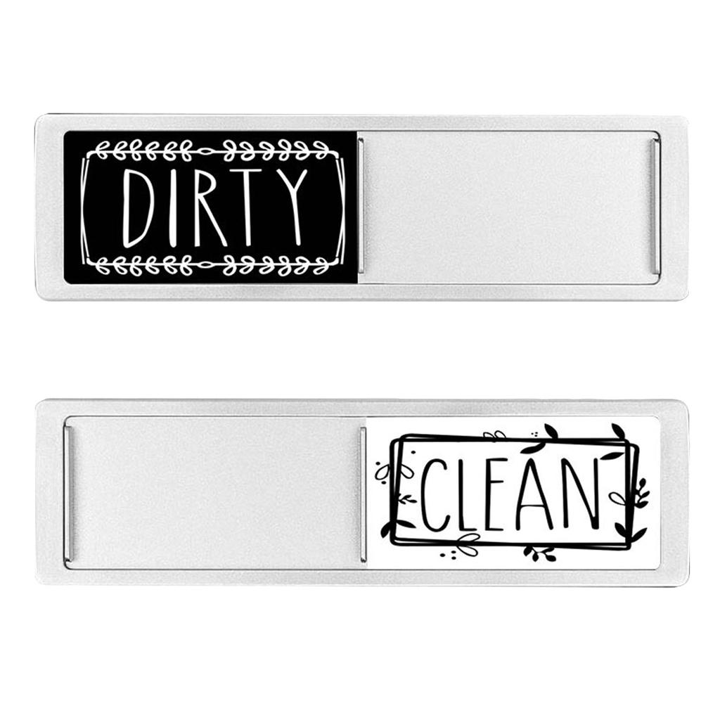 Sliding Dishwasher Magnet Indicator for Kitchen Use Adjustable Clean Dirty Status Sign Magnetic Label for Refrigerator or Dishwasher