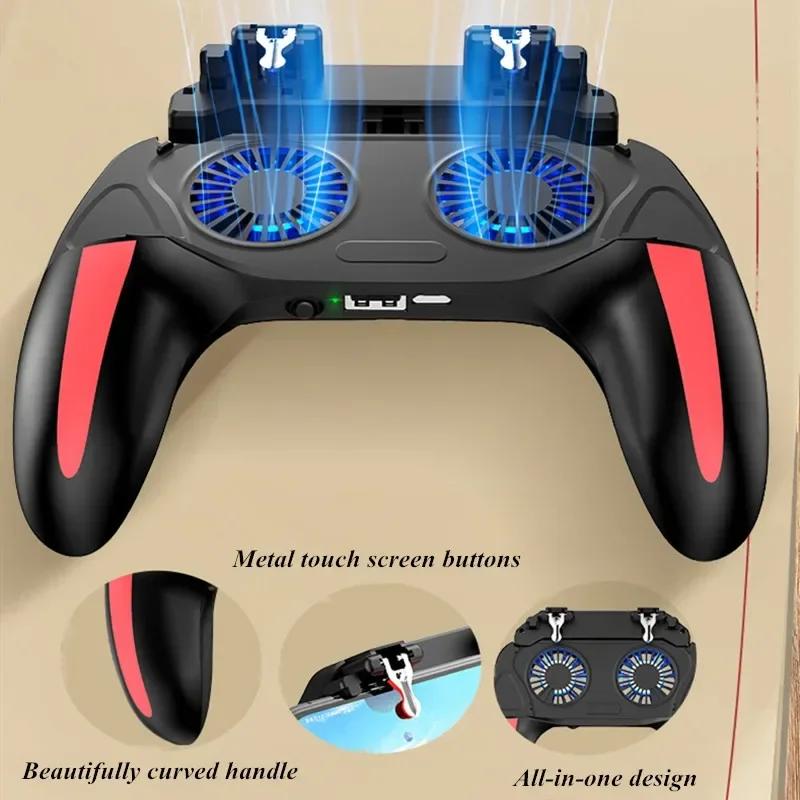 Controler cu joystick pentru gamepad H10 pentru telefon mobil cu răcitor de jocuri dual pentru PUBG Aim Shooter Maner declanșator pentru jocuri pentru iPhone Android