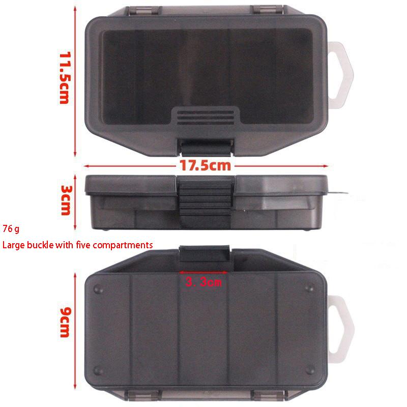 Gun Color Five Grid Box Fishing Gear Bait Glitter Storage Box Accessories Box Plastic Set Tool Box Lure Box