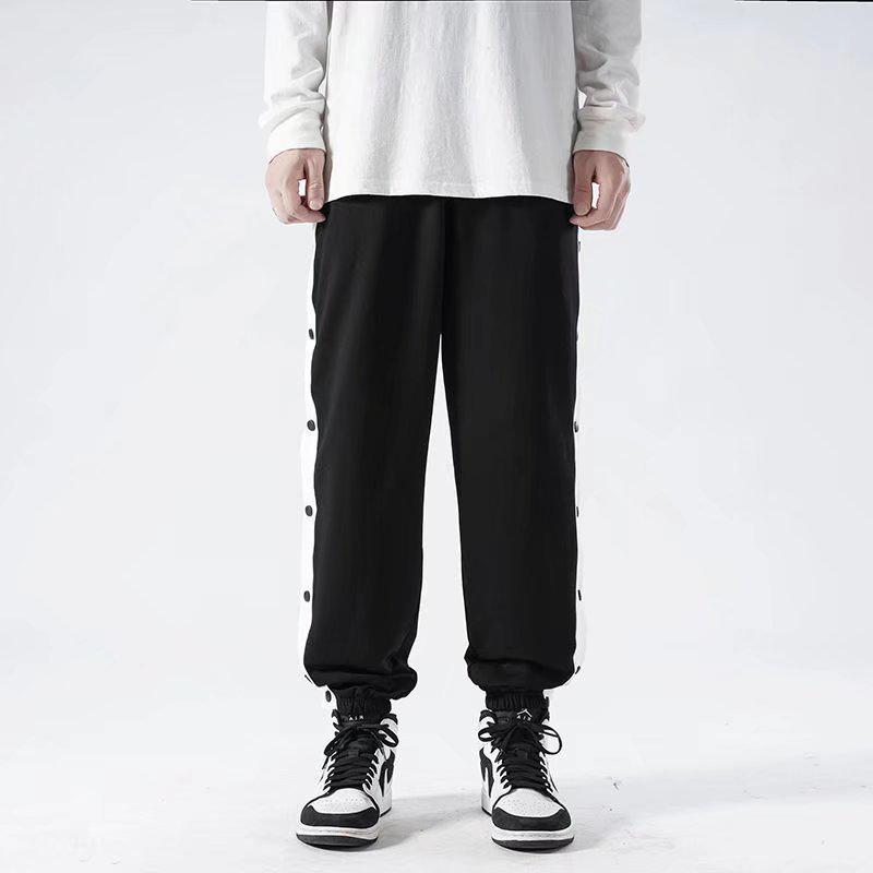 Men's 2022 Summer Trendy Full-Breasted Casual Cuff Button Pants In Hong Kong Style.