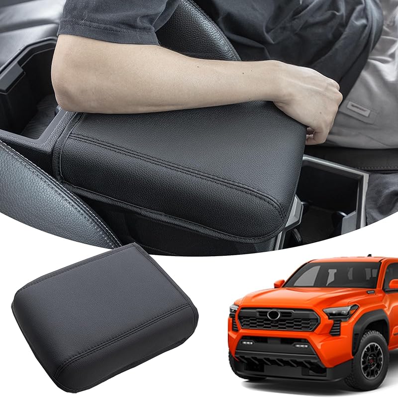 JKCOVER Compatible With 2024 2025 2026 Toyota Tacoma (4Th Gen Tacoma) Center Console Armrest Cover Accessories PU Leather Car Anti-Scratch Armrest 2024+ tacoma