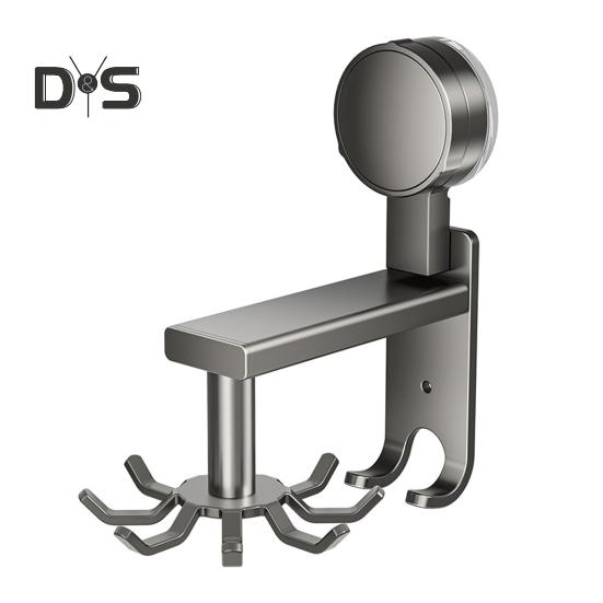 

Вращающийся настенный крючок из алюминиевого сплава с присоской, настенный крючок без сверления для хранения кухонных принадлежностей под шкафом B