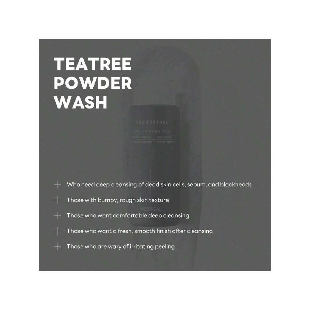 Mediheal Teatree Pore Powder Wash 50g Mild Pore Deep Cleanser With Gentle And Rich Salicylic Bubbles To Remove Blackhead