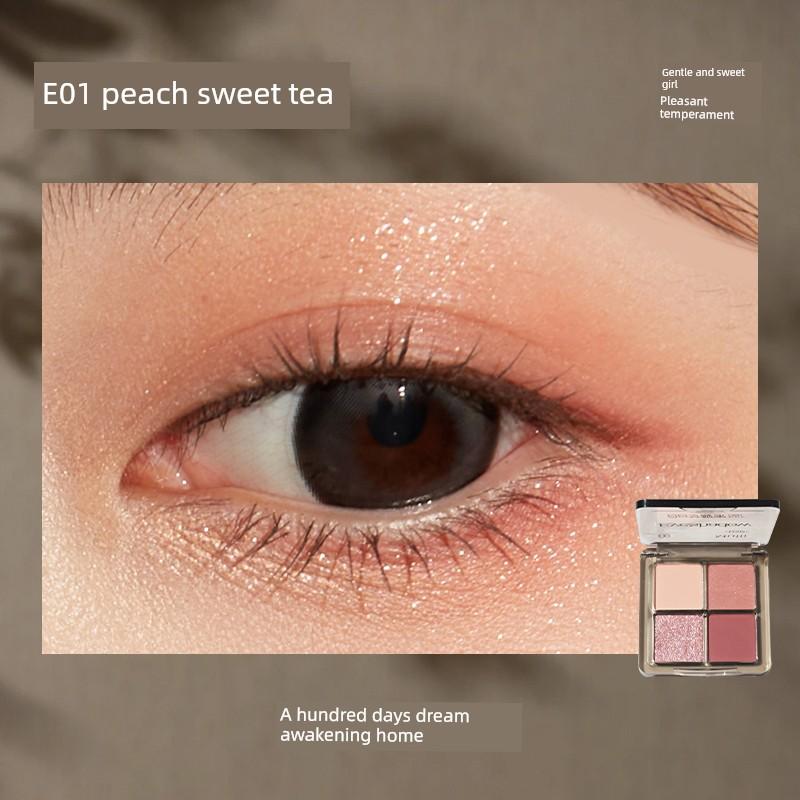 Daydreamer Four-Color Eyeshadow Palette Multi-Tone Pink Brown Earth Tone Palette for Women Matte Pearlescent Glitter Daydreamer