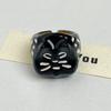 Korean Style Painting Ring Jewelry Accessories Chunky Enamel Ring Cute Drip Oil Cat Ring  Friend