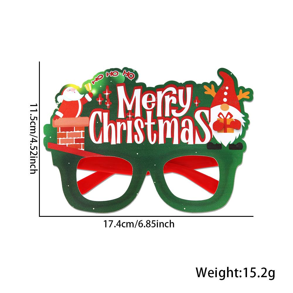 Christmas Decorations Party Glasses, Cartoon Elk Santa Snowflake Frame, Christmas Party Photo Booth Props