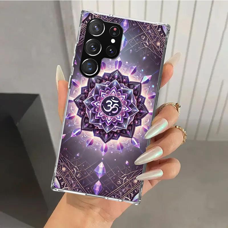 Coque de téléphone Mandala Chakra Insist Yoga pour Samsung Galaxy S26 S24 S23 Ultra S25 Edge S22 S21 Plus S20 FE + Coque souple imprimée