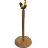 Rooster Design Rustic Brown Wood Paper Towel Holder Stand Up Paper Towel Holder, Easy One-Handed Tear Kitchen Paper Towel Dispenser with Weighted