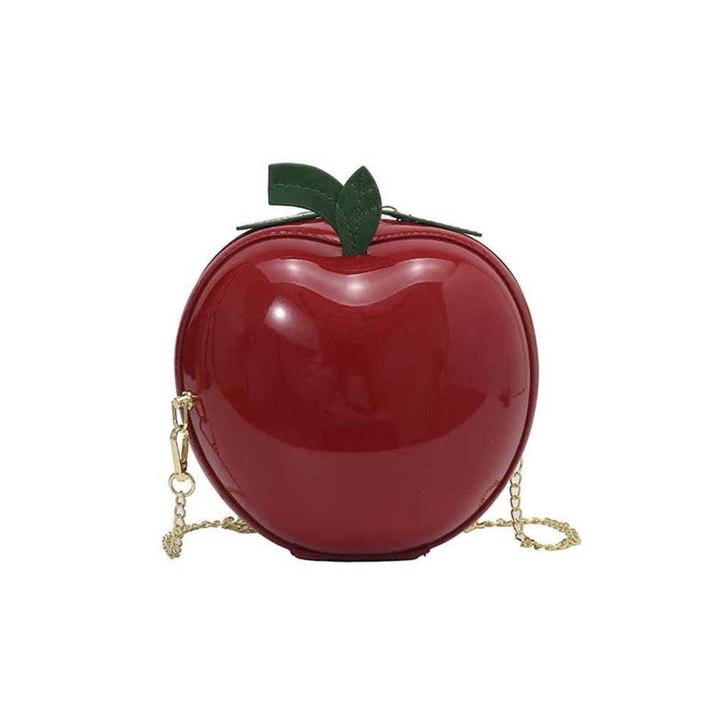 Coin Purse Fruit Shape Chain Bag Large Capacity Solid Color Leather Round Pouch Anti-splash Water Polyester