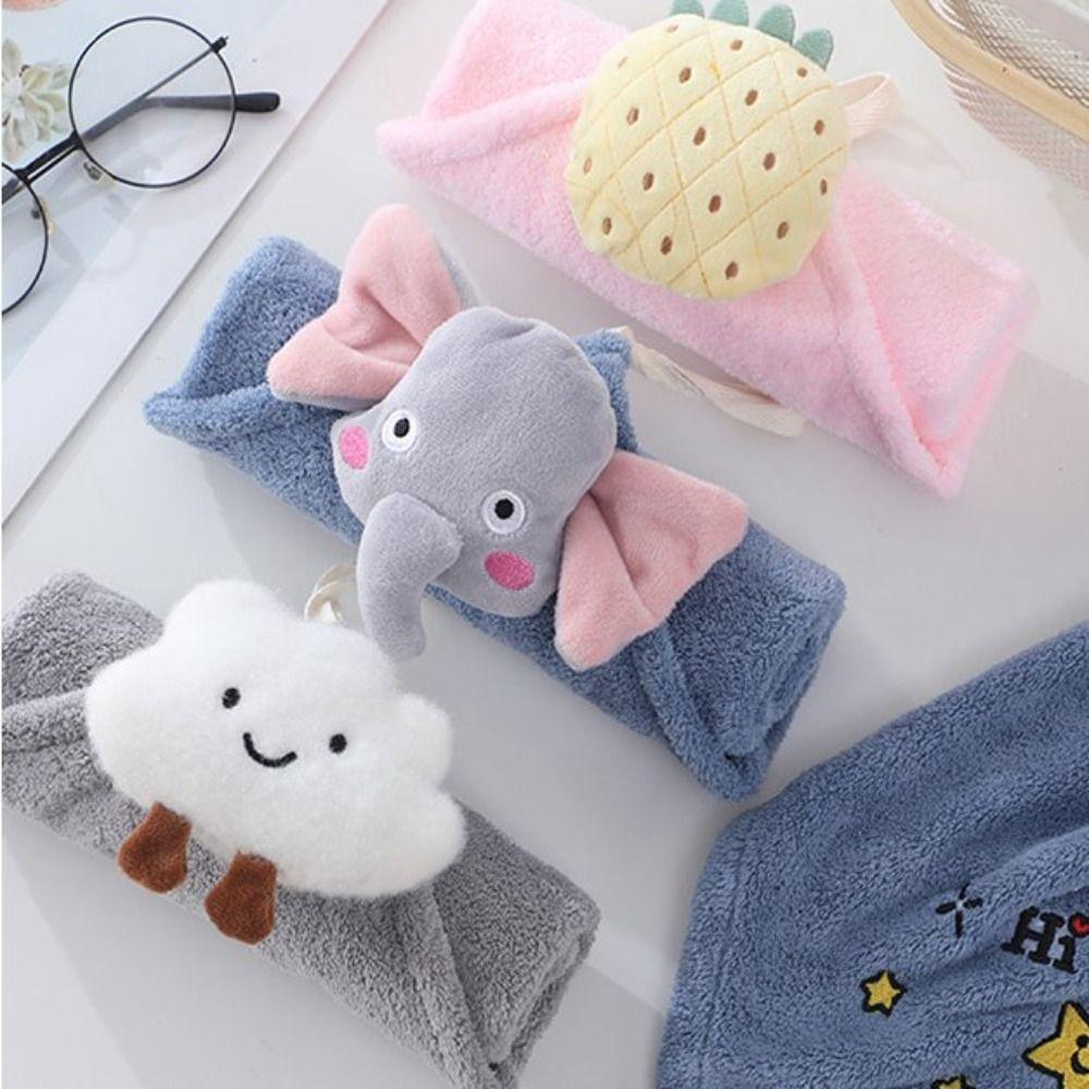 New Cartoon Animal Hanging Hand Towel Coral Velvet Thickening Wiping Towel Quick Dry Absorbent Towel Children