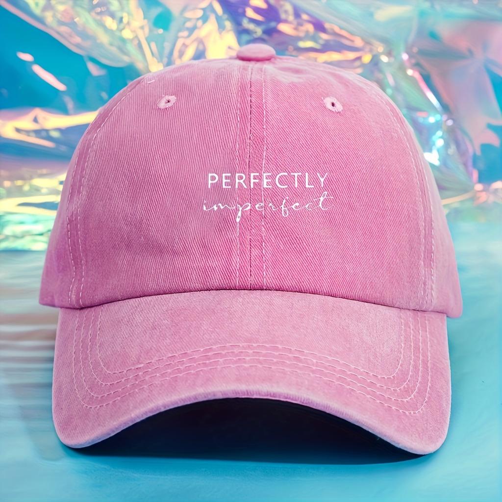 Spring and Autumn Fashion Unisex Baseball Cap Printed PERFECTLY IMPERFECT Washed Baseball Cap Breathable Adjustable Golf Women
