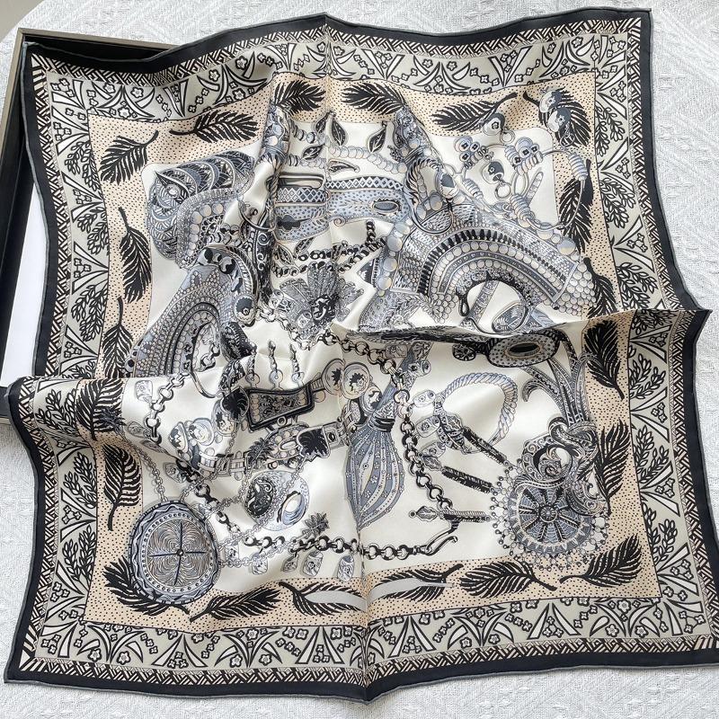 100% mulberry silk scarf - women's spring/summer silk scarf - versatile twill 70cm square scarf