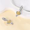 Original Copper Charms Luxury Sunflower Bouquet Pendant Beads Fit Bracelet Diy Women Making Delicate Gift
