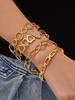 Stylish Stainless Steel Bracelet with Enamel Design and Zirconium Accent
