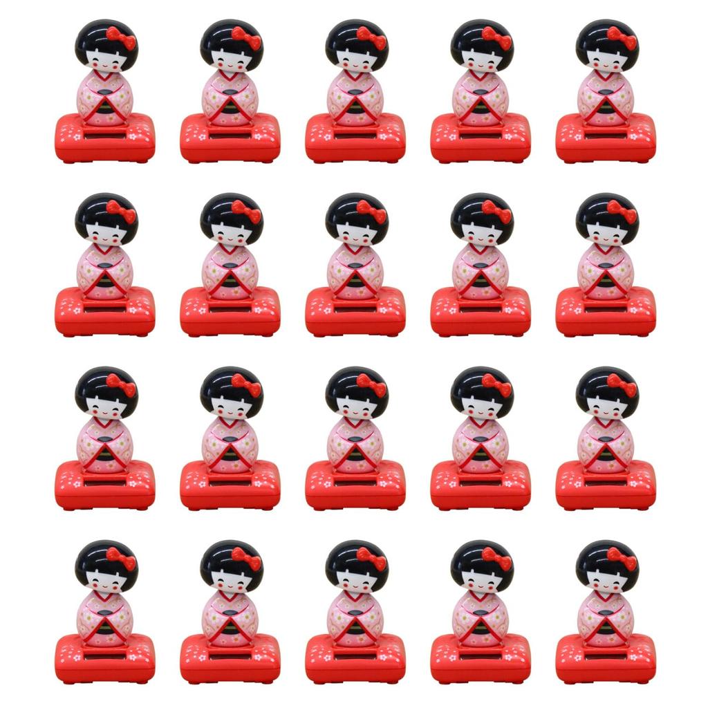 Castle Enterprise S Kokeshi Dolls Solar with Swaying Set of Bulk a Delightful Japanese Souvenir for Comes In a Clear Case (Pink) Powered, Articulated,