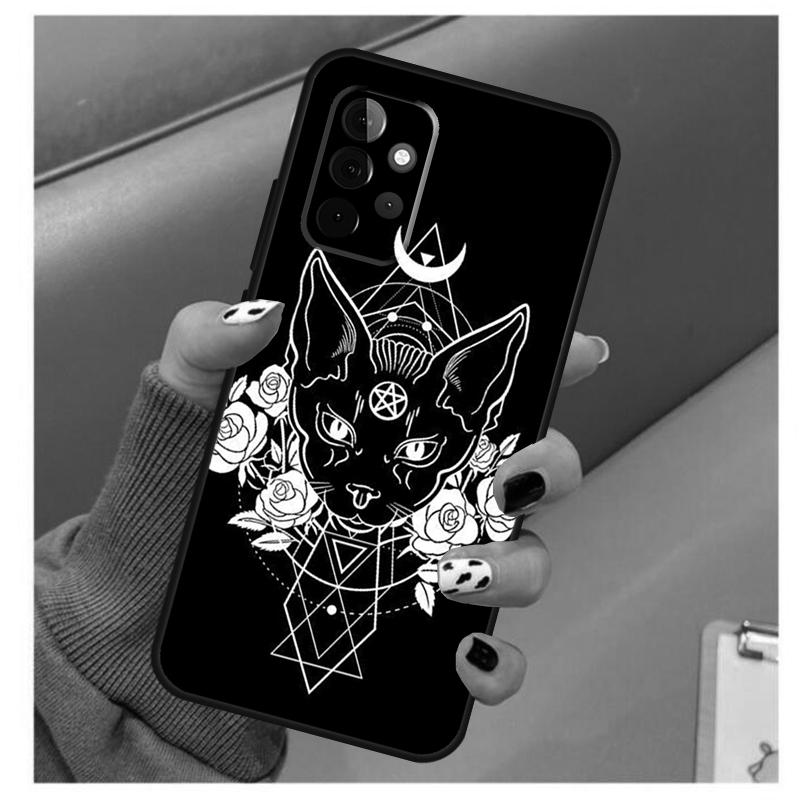 Witches Cat Moon Case For Samsung Galaxy A34 A54 A14 A06 A16 A26 A36 A56 A12 A32 A52 A13 A33 A53 A15 A35 A55