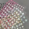 Simple Laser Silver Star Nail Art Stickers Holographic Colorful Self-Adhesive Star Decal Diy Manicure Star Slider