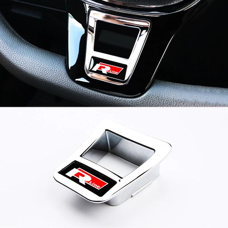 For VW 1pcs Steering Wheel Badge Emblem Stickers For Volkswagen Polo T5 Golf 7 Passat Magotan Touran Arteon Scirocco GTD GTI C