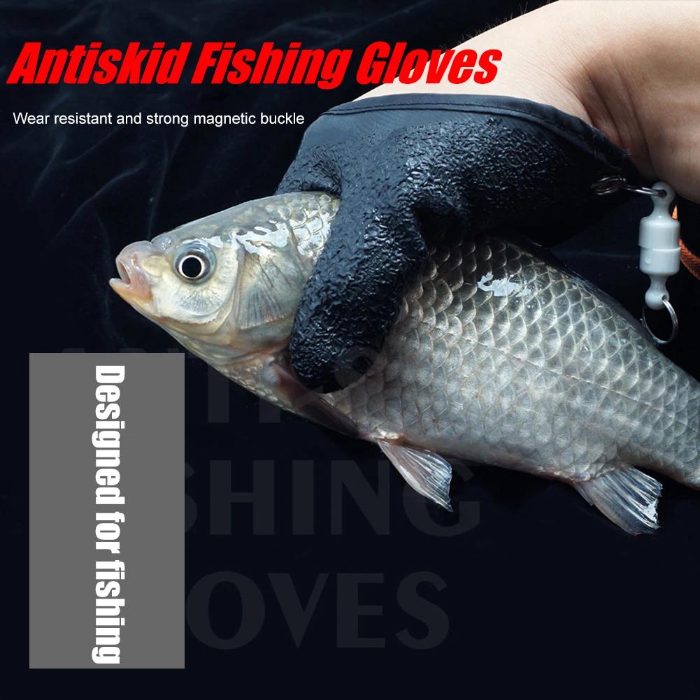 1/2PCS Finger Casting Glove Fishing Accessory Fishing Gloves Magnetic Anti-slip Fisherman Catching Fish Glove Left Right Hand