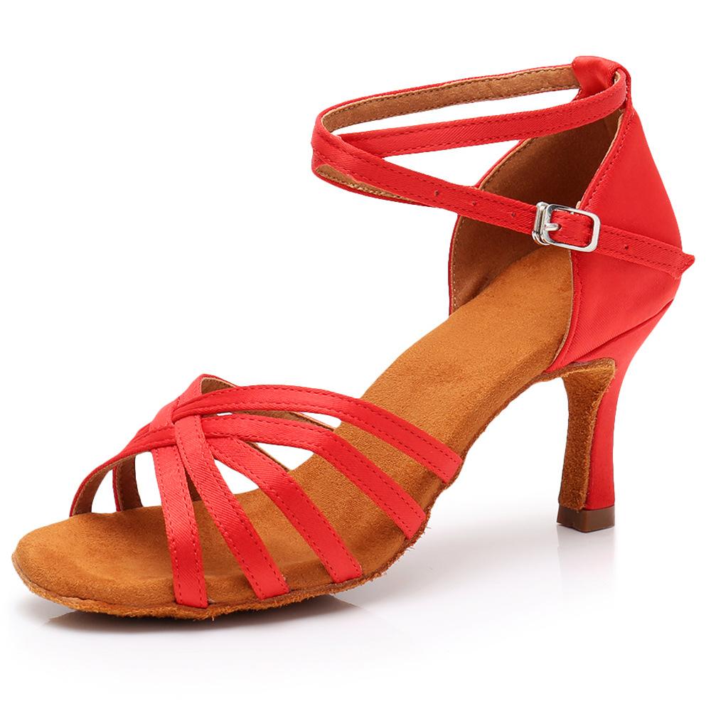 Latin Dance Shoes Women Suede Soles Tango Indoor Dancing Shoes Cuban Heels Party High Heel Ballroom Dance Shoes Wholesale