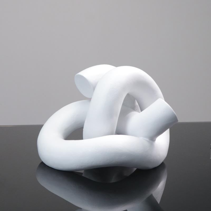 

Простая современная черно-белая смоляная креативная модель обмоточных украшений для гостиной, журнального столика, рабочего стола, украшения