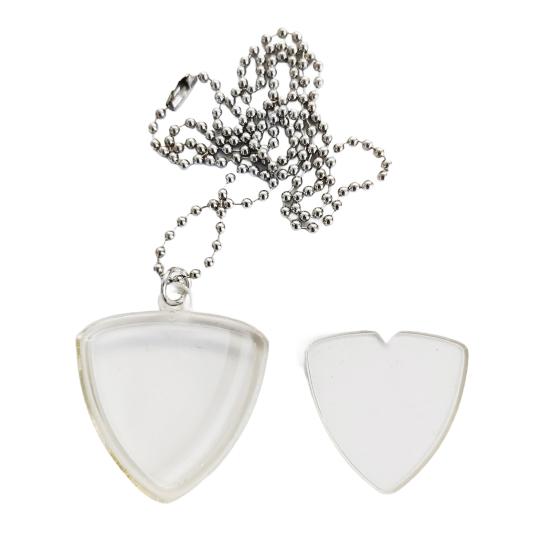 1/2/3Pcs Triangle Keychain Guitar Pick Holder Clear Case Heart Shaped