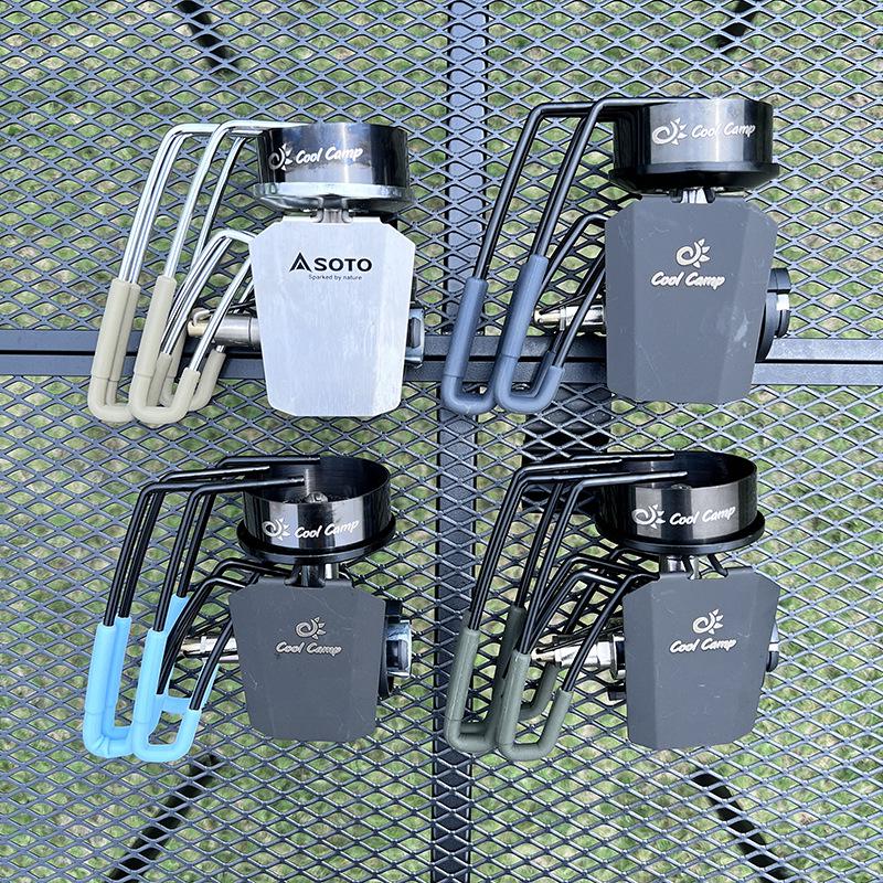 COOLCAMP Portable Folding Camping Stove, Black Spider Cassette Gas Stove for Outdoor Barbecue Cookware