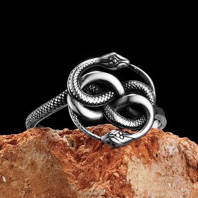 Schlange Ouroboros Tier Herren Ringe Edelstahl Neu Punk Rock Damen Schmuck Mode Accessoires Stranger Thing Geschenk