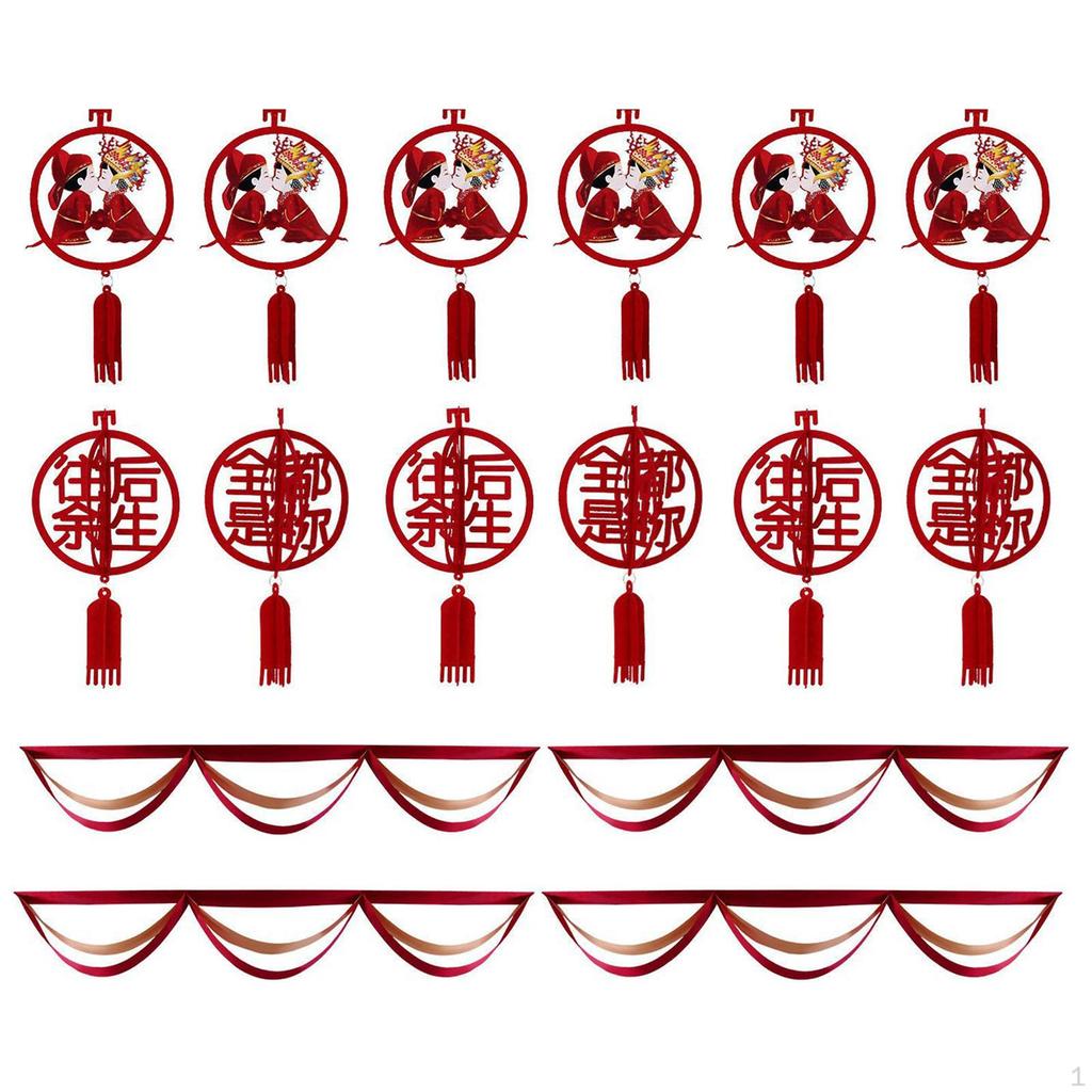 Düğün Süslemeleri Damat ve Gelin Kolye Kırmızı Asılı Süsleme Çin Latte Sanatları