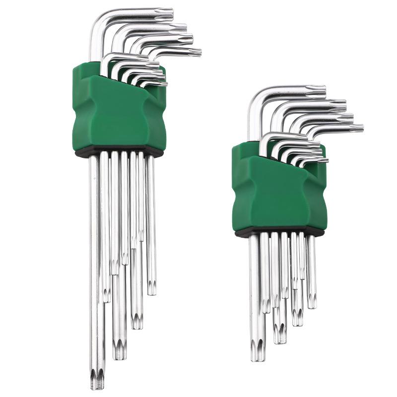 Sada 9 kusů hardwarových nástrojů Sada vnitřních šestihranných klíčů s tvarem švestkového květu Sada vnitřních šestihranných klíčů se vzorem