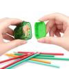 4Pcs Dual-Hole Pencil Sharpeners With Lid And Shavings Container Portable Manual Sharpener Set For Colored Pencils