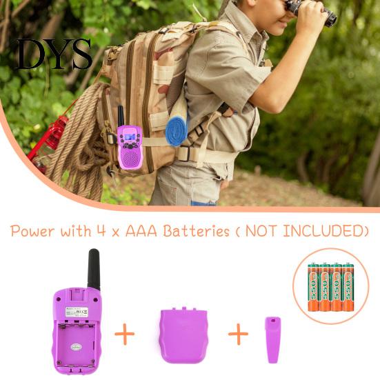 2Pcs Walkie Talkies with 22 Channels 2 Way Radio Gifts 3 Kilometers Long Range Toys for 3-12 Year Old Girls Kids To Outside Adventures Hiking Camping