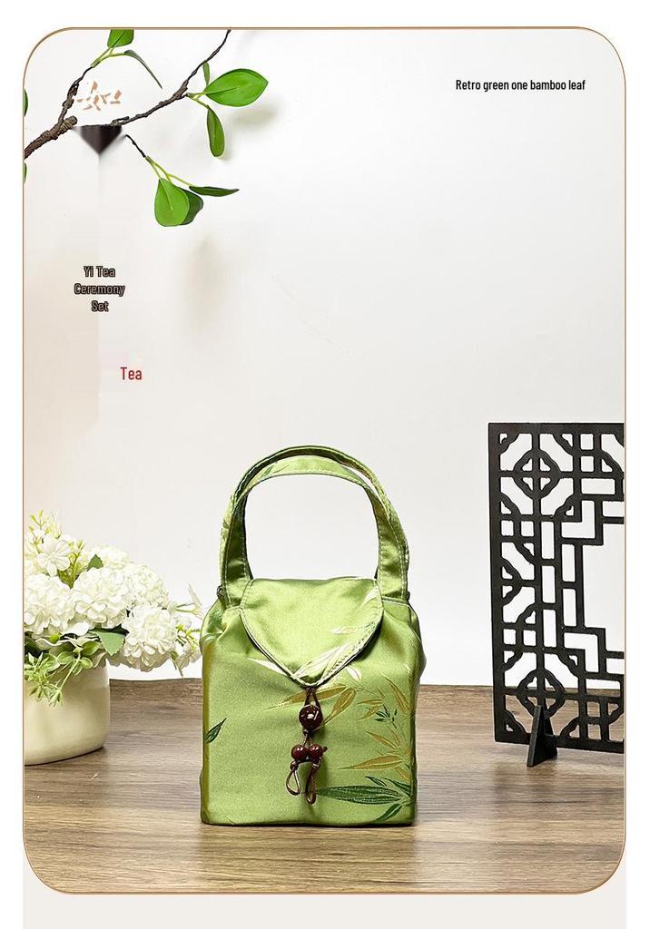 Brocade Tea Set Storage Bag: Portable, Customizable Cloth Bag for Tea Can Storage