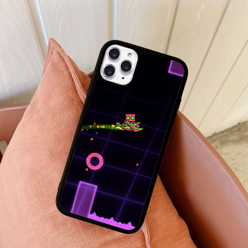 Custodia per telefono Geometry Dash Custodia in silicone PC+TPU per iPhone 11 12 13 Pro Max 8 7 6 Plus X SE XR Fundas rigide