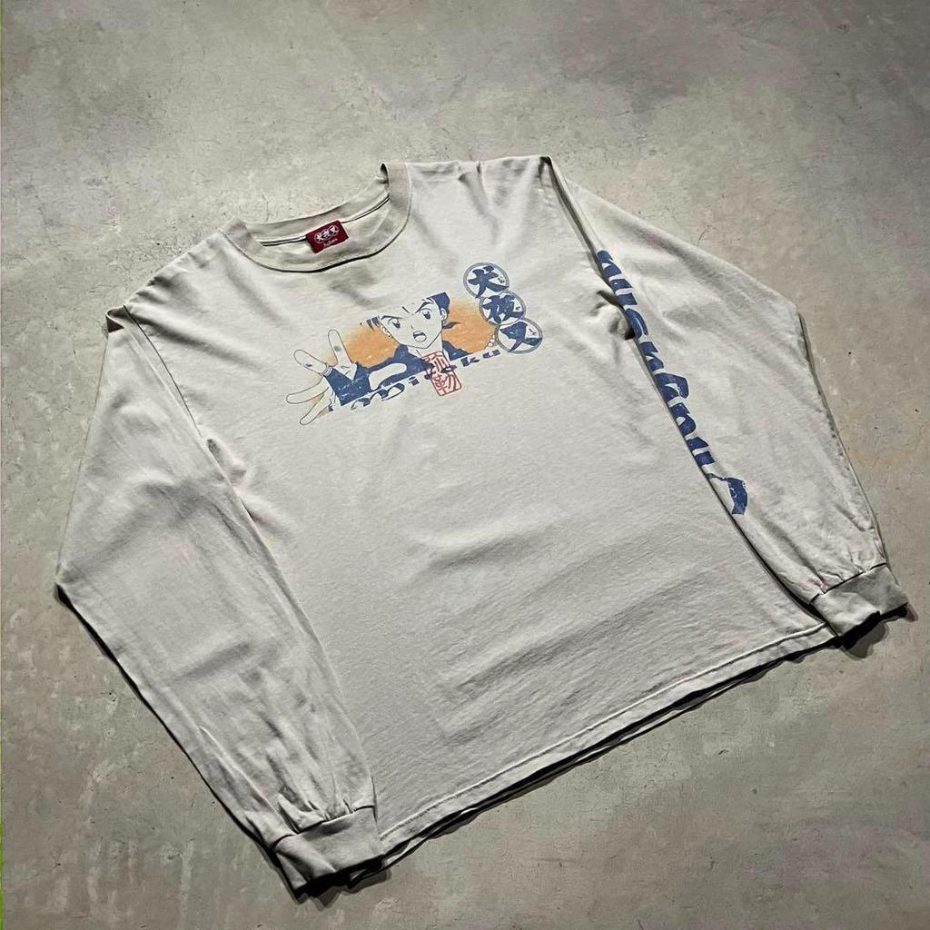[USED] 00s INUYASHA Inuyasha Miroku anime manga long-sleeved T-shirt