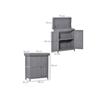 Armoire à outils en sapin résistant aux intempéries, double porte, 2 compartiments, gris foncé, 74x43x88 cm