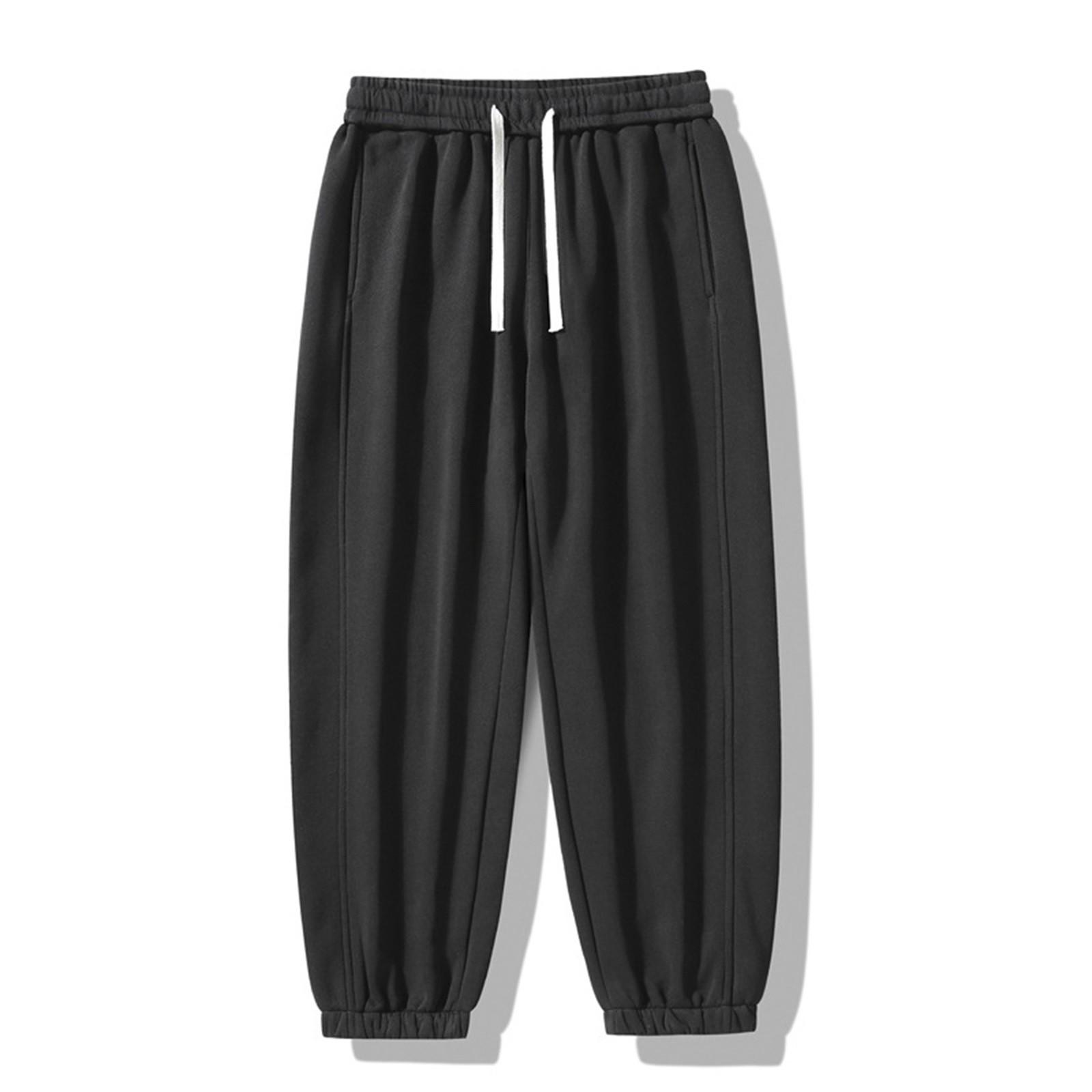 

Зимние мужские однотонные свободные брюки на шнурке, повседневные спортивные брюки XXL