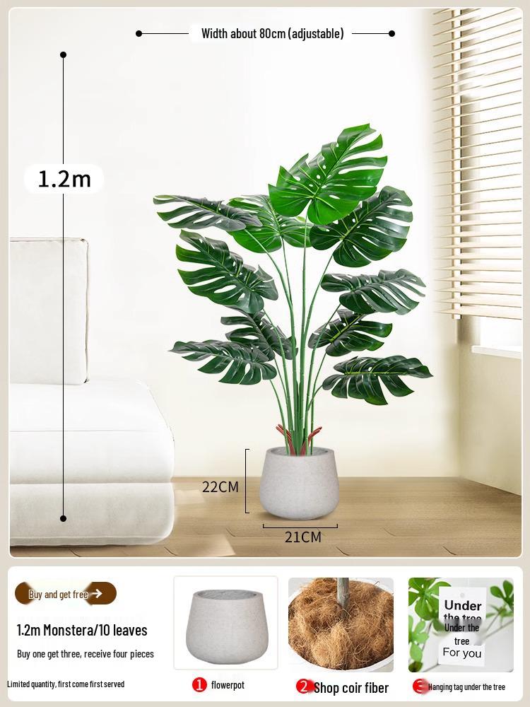 Monstera Bionic Bonsai – Luxury Indoor Faux Floor Plant for Decor