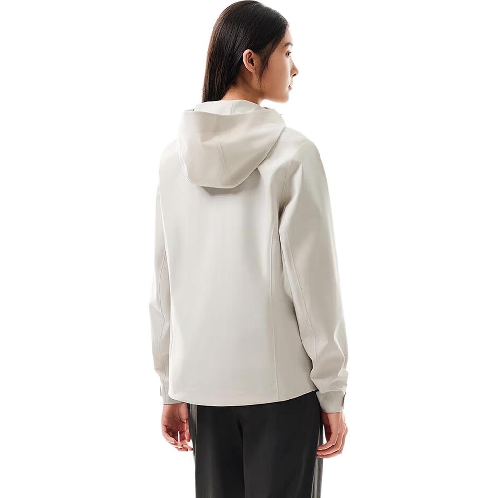 Anta Versatile Zip-Up Hooded Hard Shell Simple Waterproof Windproof Breathable Jacket Women Outerwear 162537616-1