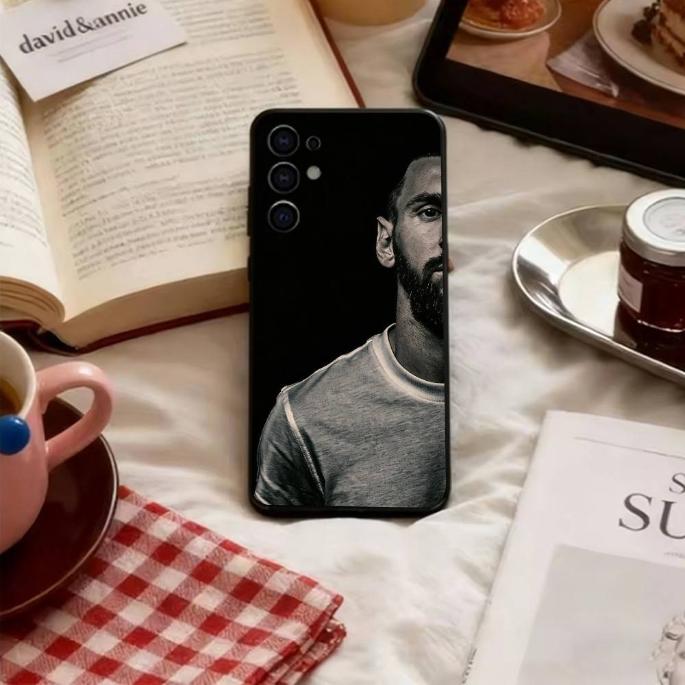 Messi Phone Case Black Silicone Soft For Samsung S25,S24,S21,S22,S23,S30,Ultra,S20,Plus,Fe,Lite