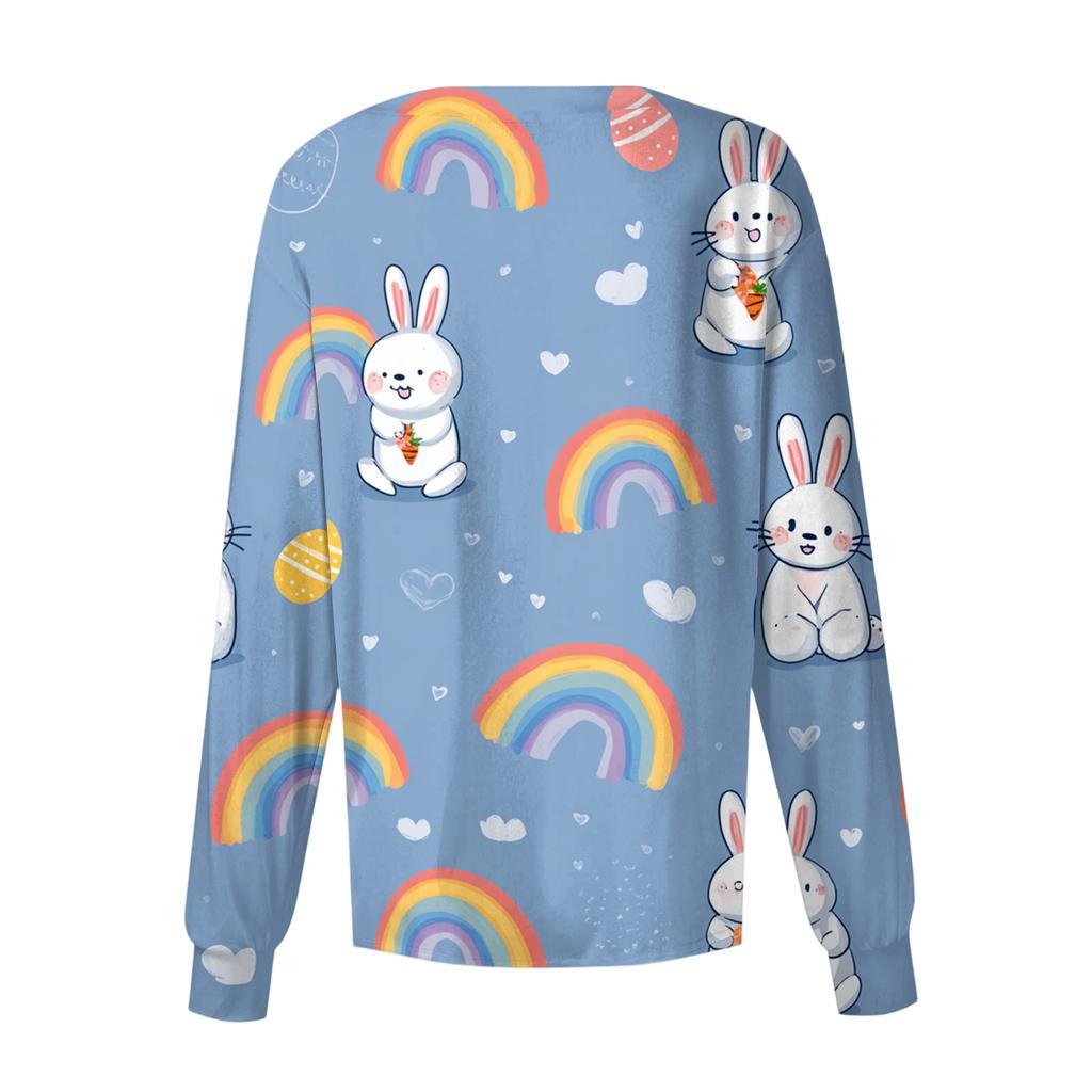 Women's Casual Long-sleeved Single-breasted Printed Protective Clothing Cardigan Top