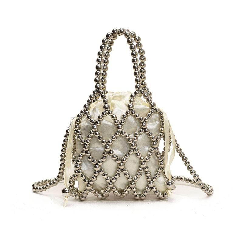 Damen-Einschultertasche Fertigprodukt - Handgewebte Handtasche mit Kettenriemen - Damen-Tasche